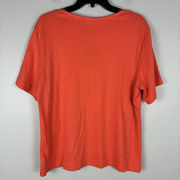 VTG Halloween Ghost Pumpkin Short Sleeve Tee Orange Blair Women Large Embroidere - Picture 5 of 6